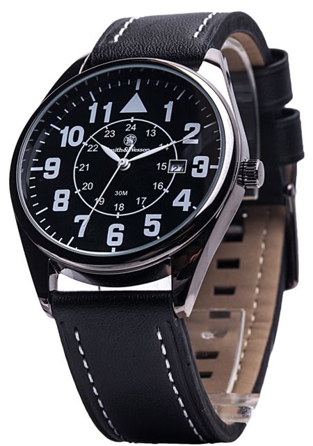 Smith & Wesson The Civilian Watch - Leather Strap Round Dial