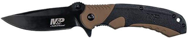 Smith & Wesson Ultra Glide Folding Knives 3.5 in 8Cr13MoV Stainless Steel Drop Point Black/FDE Aluminum and Nylon - Smith & Wesson