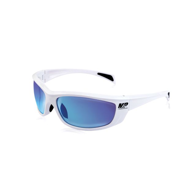 Smith & Wesson Whitehawk Full Frame Shooting Glasses Gloss White/Blue Mirror - Smith & Wesson