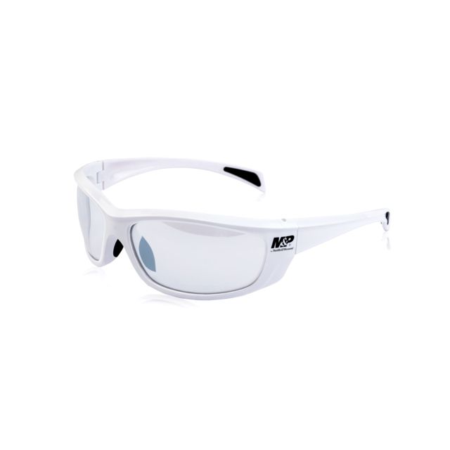 Smith & Wesson Whitehawk Full Frame Shooting Glasses Gloss White/Clear Mirror - Smith & Wesson