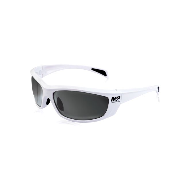 Smith & Wesson Whitehawk Full Frame Shooting Glasses Gloss White/Smoke Mirror - Smith & Wesson