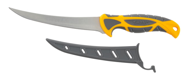 Smiths EdgeSport Boning / Fillet Knife 6in 400 Stainless Steel Fillet Blade TPE Handle Orange/Gray - Smiths
