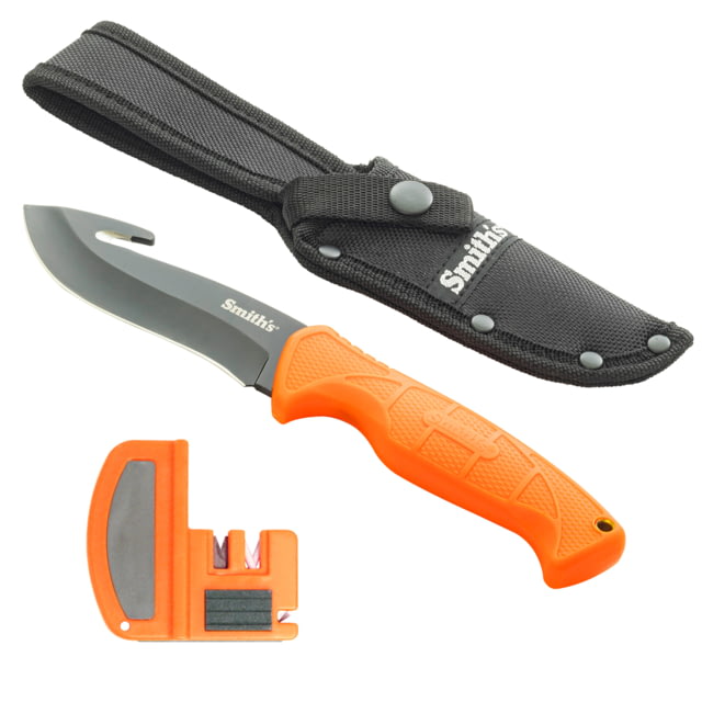 Smiths Edgesport Fixed Blade Gut Hook Combo Knife 4 in Blaze Orange - Smiths