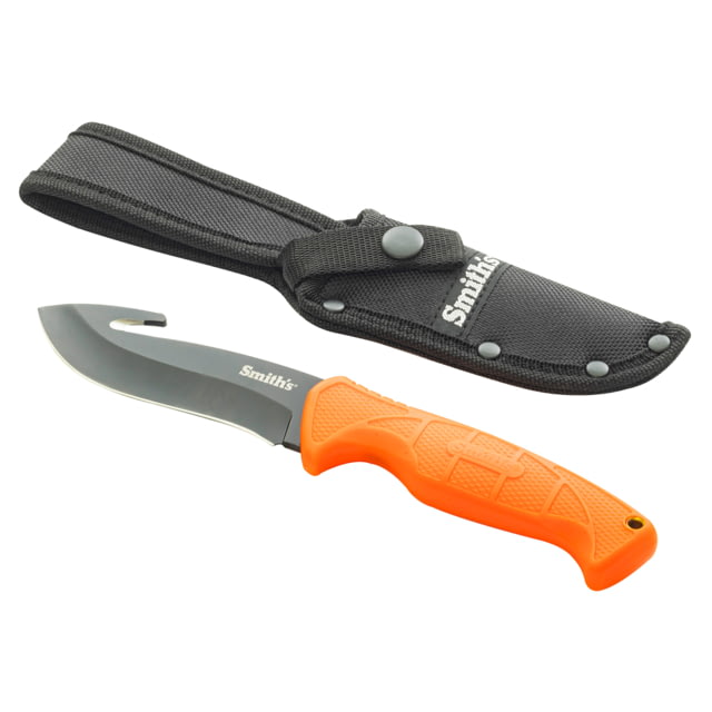 Smiths Edgesport Fixed Blade Gut Hook Knife 4 in Blaze Orange - Smiths
