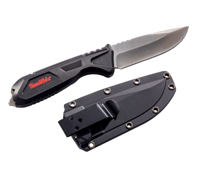 Smiths Edgework-Site Fixed Blade Knife w/Sheath 8 in Black - Smiths