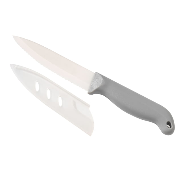 Smiths Lawaia 5.3 in Serrated Ceramic Bait Fixed Knife Gray - Smiths