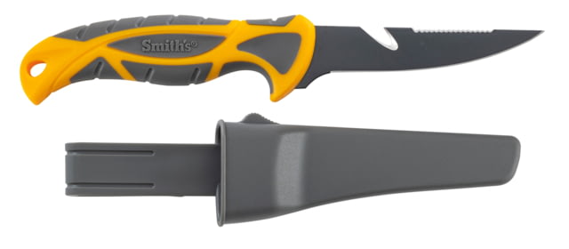 Smiths Lawaia BaitBreaker Knife 4in 400 Stainless Steel Corrosion-Resistant Fillet Blade TPE Handle Orange/Gray - Smiths