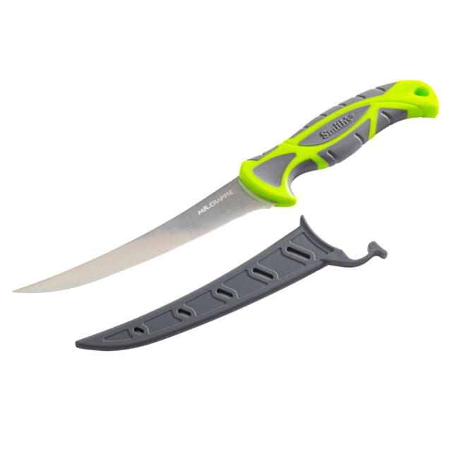Smiths Mr. Crappie 6 in Curved Slab-Sticker Fillet Knife w/Breathable Sleeve Green