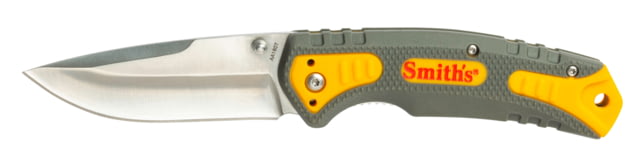 Smiths Pack Pal Folding Knife 3.5in Drop Point 420 Stainless Steel Black Drop Point Blade Gray/Orange - Smiths