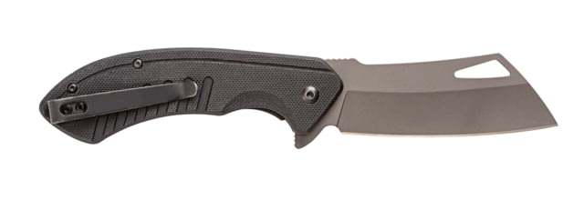 Smiths Rally Folding Knife 3.26in 420 Stainless Steel Titanium Cleaver Blade G10 Handle Black - Smiths