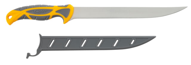 Smiths RegalRiver Fillet Knife 9in 400 Stainless Steel Fillet Blade TPE Handle Orange/Gray - Smiths