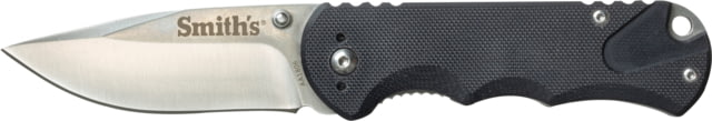 Smiths X-Trainer Folding Knife 2.97in 420 Stainless Steel Satin Drop Point Blade G10 Handle Black - Smiths