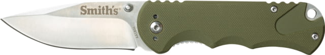 Smiths X-Trainer Folding Knife 2.97in 420 Stainless Steel Satin Drop Point Blade G10 Handle OD Green - Smiths