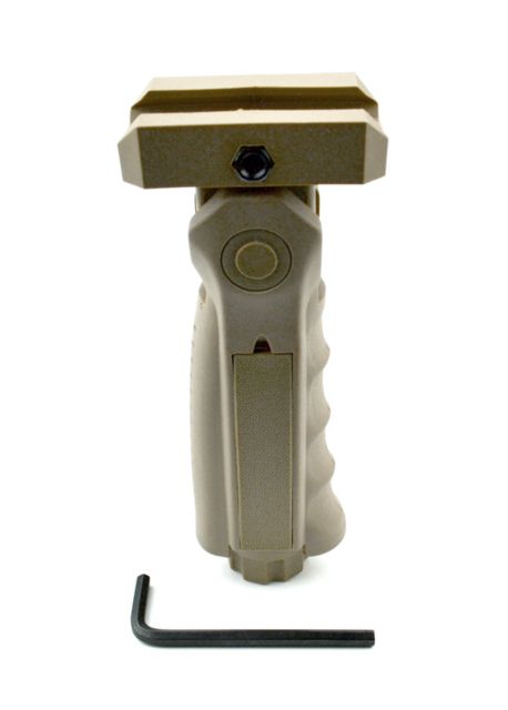 Sniper 5 Positions Tactical Firearm Grip Short Front Holder w/ Compartment Tan - Sniper