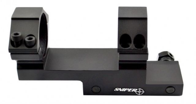 Sniper Cantilever Rifle Scope Rings w/ Integral Mount Black 30mm Diameter - Sniper