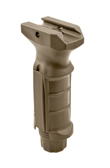 Sniper Fixed Position Foregrip Grip w/ Storage Molded Finger Grooves Removable Side Plates Polymer Tan - Sniper