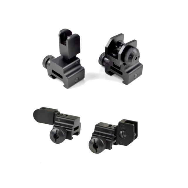 Sniper Top Mounted Deployable Front and Rear Sight Gas Block Level Front Sight Height Black - Sniper