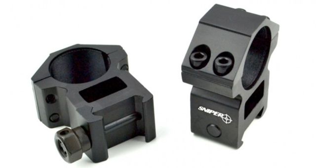 Sniper High Profile Rifle Scope Rings For Picatinny/Weaver Rail System Black 1 in Diameter - Sniper
