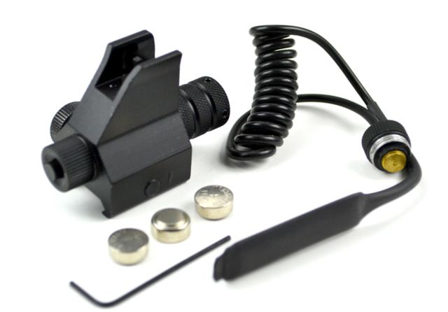Sniper Low Profile Removable Front Iron Sight / Red Laser Sight Combo Black - Sniper