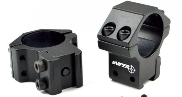 Sniper Medium Profile Rifle Scope Rings For Dovetail System Black 1 in Diameter - Sniper