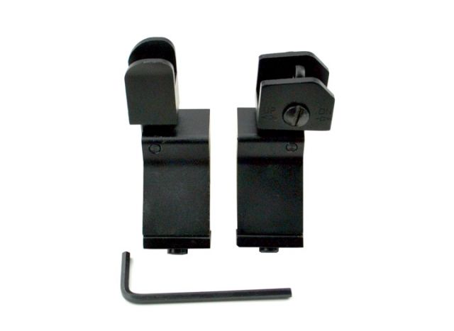 Sniper Top Mounted Deployable Front and Rear Sight for Picatinny Black - Sniper