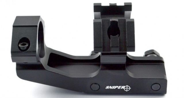 Sniper Tactical Cantilever Rifle Scope Rings Top Rail Mulitple Mount Black 1 in Diameter - Sniper