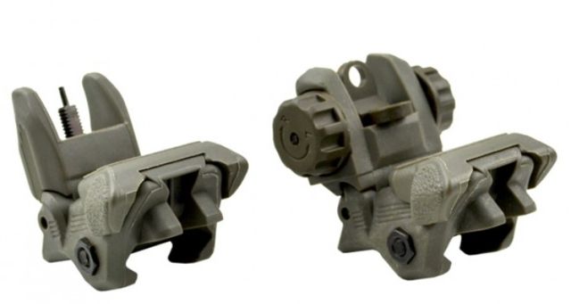 Sniper Tactical Smart Polymer Top Mounted Deployable Front and Rear Sight Green - Sniper
