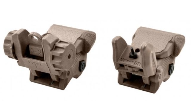 Sniper Tactical Smart Polymer Top Mounted Deployable Front and Rear Sight Tan - Sniper