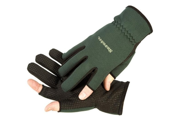 Snowbee Lightweight Neoprene Gloves Dark Green/Black Medium - Snowbee