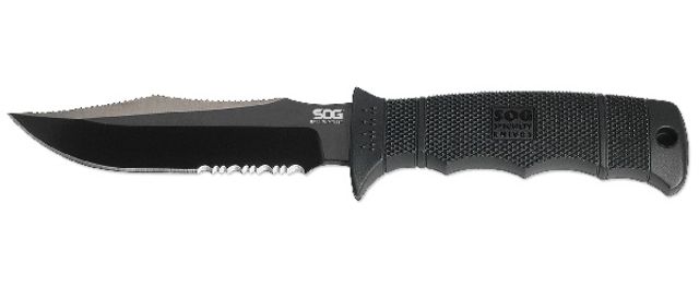 SOG Specialty Knives & Tools SEAL Pup Elite Kydex Sheath Fixed Blade Knife 9.5in AUS-8 Blade Clip Point Black Glass-Reinforced Nylon Handle