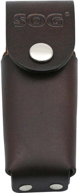 SOG Specialty Knives & Tools Leather Sheath For Pocket Powerplier Deluxe Pocket Powerplier Similar Folding Knife Up To 5in Closed Snap Front Closure - Sog Specialty Knives & Tools
