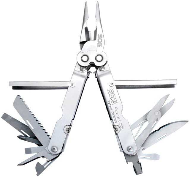 SOG Specialty Knives & Tools PowerLock Multiool Scissors w/ Nylon Sheath Satin Finish Silver