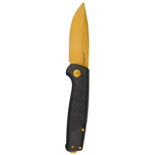 SOG Specialty Knives & Tools Terminus SJ LTE Folding Knives 2.9in S35VN Gold Clip Point Blade Black G10/Carbon Fiber Handle
