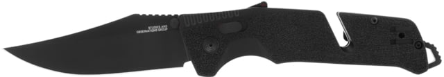 SOG Specialty Knives & Tools Trident At Blackout Automatic Folding Knife 3.75in D2 Tool Steel Clip Point Blade Black Oxide Black Textured GRN Handle - Sog Specialty Knives & Tools