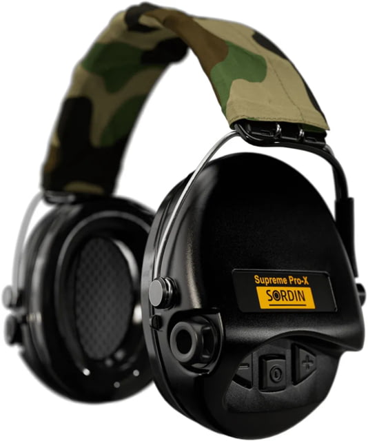 USED Sordin Supreme PRO-X Headband Headset Gel Camo Headband Black Cups - Sordin