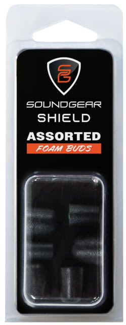 SoundGear Shield Assorted Foam Protective Ear Buds 32 dB Pack of 6 1 Pair of 3 Sizes Black - Soundgear
