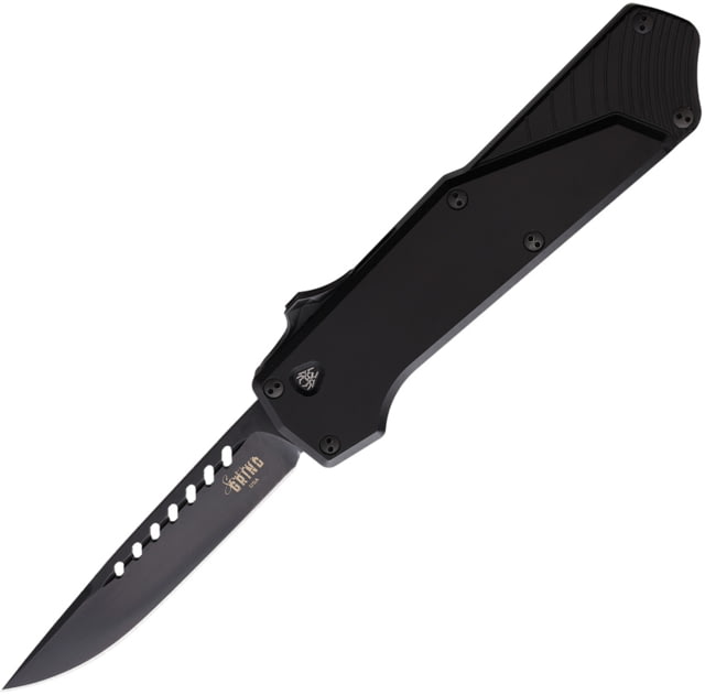 Southern Grind Auto Arachnid OTF Automatic Folding Knife 3.25in S35VN Stainless Black Stonewash Finish Black Anodized Aluminum Handle - Southern Grind