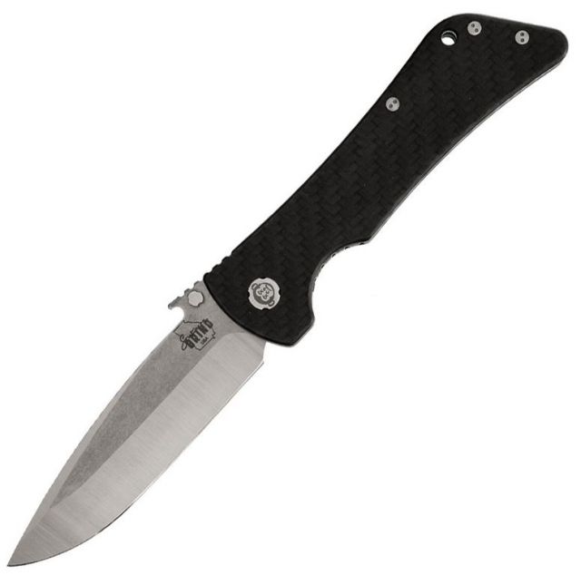 Southern Grind Bad Monkey Emmerson Folding Knife Tumbled Satin Blade/Black Carbon Handle Blade Length 4in - Southern Grind