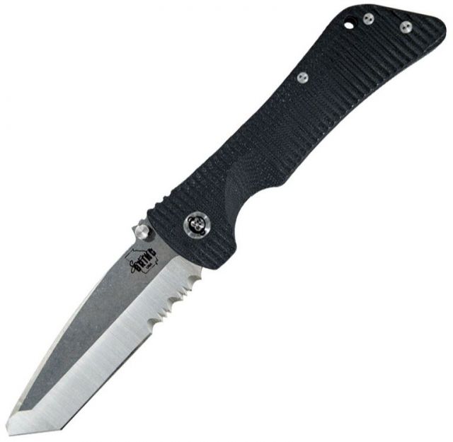 Southern Grind Bad Monkey Emmerson Folding Knife Serrated Tumbled Satin Blade/Black G10 Handle Blade Length 3.875in - Southern Grind