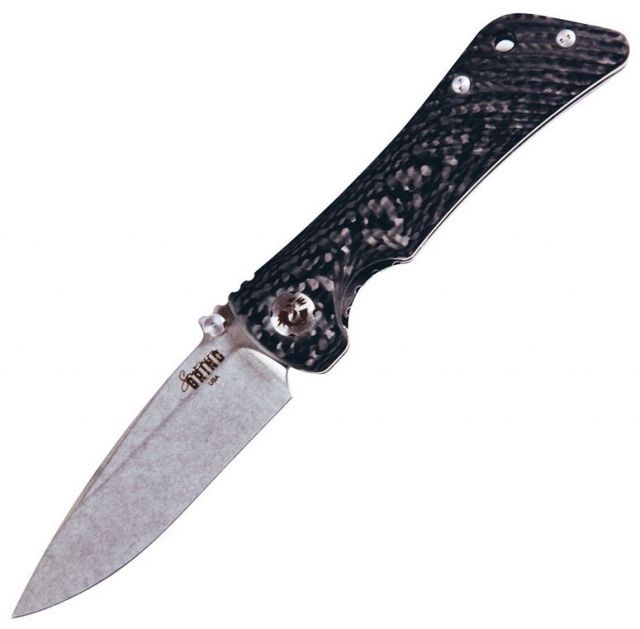 Southern Grind Spider Monkey with Solid Carbon Fiber Handle Tumbled Satin Blade/Carbon Fiber Handle Blade Length 3.25in - Southern Grind