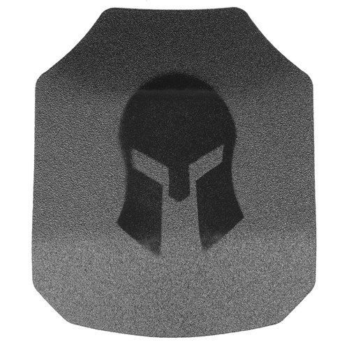 Spartan Armor Systems AR550 Steel Core Body Armor Shooters Cut Set Of Two Single Curve Base Coat Black 10x12