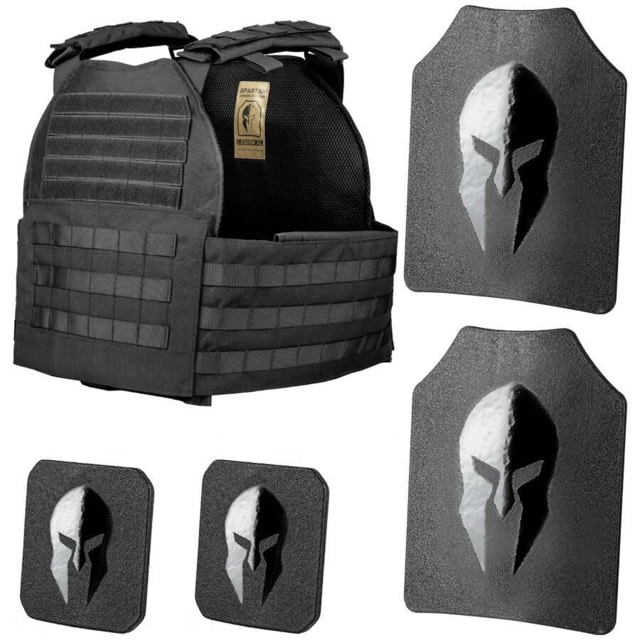 Spartan Armor Systems AR500 Body Armor Level III Legion Gen 2 Package Shooters Cut Single-Curved Base Coat Protection Black SAS-AR500PKG-LEGION-BK-KIT - Spartan Armor Systems