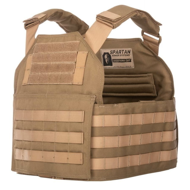 Spartan Armor Systems Shooters Cut Plate Carrier Medium/Extra Large Tan Adjustable - Spartan Armor Systems