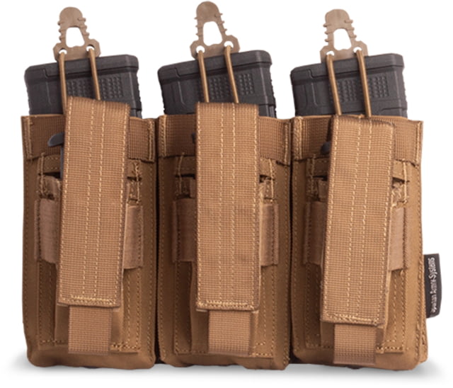 Spartan Armor Systems Triple Kangaroo Magazine Pouches Coyote Brown - Spartan Armor Systems