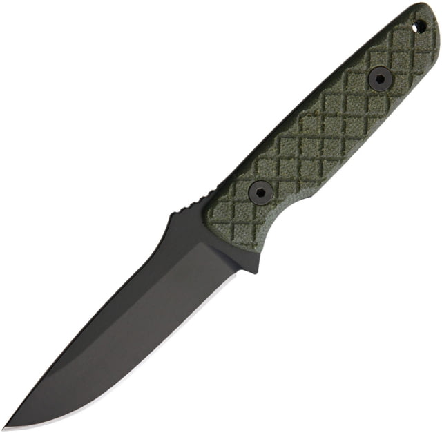 Spartan Blades Alala Fixed Blade Green Knife 3.75" black powder coated 1095 Cro-Van carbon stee Green canvas micarta handle