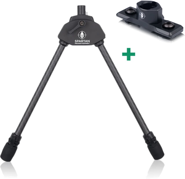 Spartan Precision Equipment Javelin Lite Long Bipod w/Classic Rifle Adapter Black SP01-053-R-BLK + SP02-01-R