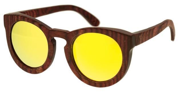 Spectrum Aikau Wood Sunglasses Cherry Frame Gold Lens One Size - Spectrum