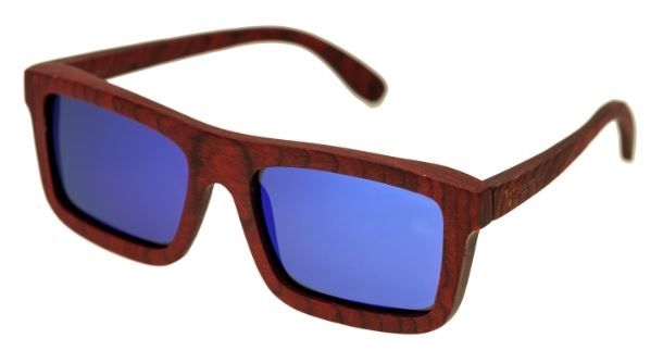 Spectrum Clark Wood Sunglasses Cherry Frame Blue Lens One Size - Spectrum