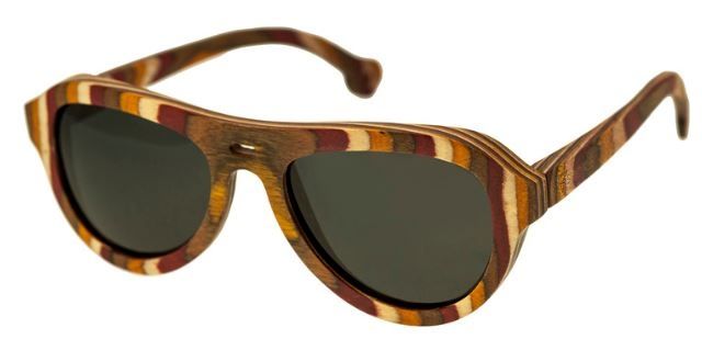 Spectrum Fanning Wood Sunglasses Multi Frame Black Lens One Size - Spectrum