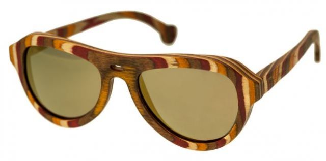 Spectrum Fanning Wood Sunglasses Multi Frame Gold Lens One Size - Spectrum